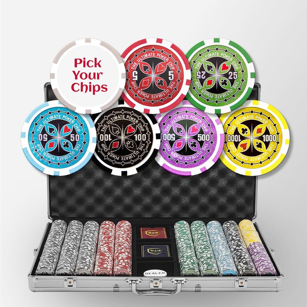 MRC POKER Ultimate Laser Poker Chips Set Pick Your Chips (1,000-Count Aluminum)
