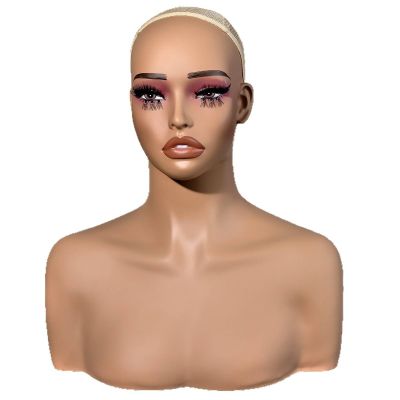 Almencla Mannequin Head Hairpiece Display Head Fake Head Model Stable Foam Filling Neat Appearance Suitable for Jewelry Store Setup Retail Visual Merchandising