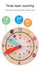 ZQsmgs Wooden Teaching Clock, 12 & 24 Hour Time Learning Model view 4