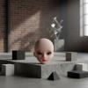 Guohetuk Doll Figure Ball Jointed Model Flexible Articulated Collectible Design Interchangeable Parts Surface for Painting Customization Suitable for Makeup Training Gift Giving, Chuchu Makeup Head view 3