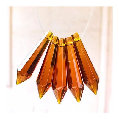 50PCS Crystal Beads Chandelier Crystals Lamp Prisms for Decor Hanging Pendant Lighting Replacement Parts