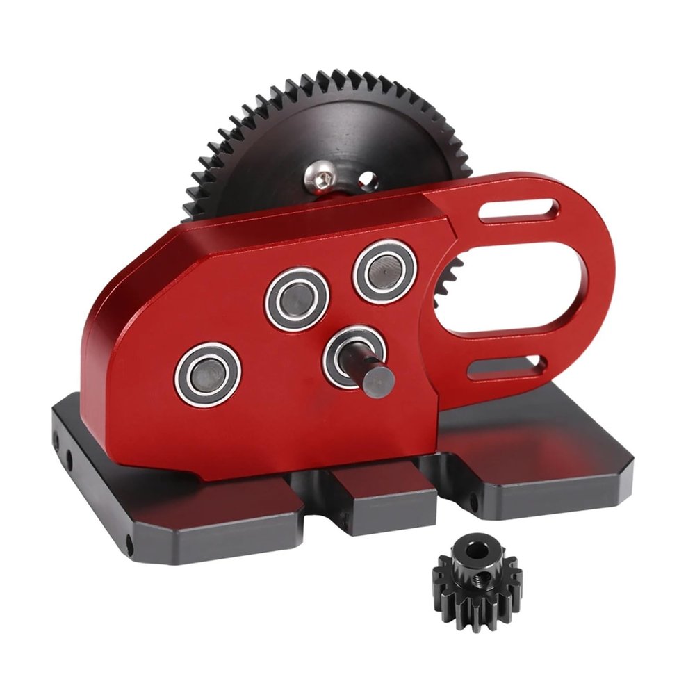 RC Cars Models Parts for SCX10 for Capra for LCG 1/10 RC Car Parts Aluminum 2Low Transmission Overdrive Gearbox with Delrin Skid Spur Gear Chassis DIY