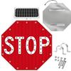 GTANND Led Reflective Stop Mark Traffic Sign,Aluminum Solar-Powered Octagon Road Stop Signs Traffic Blinking Street,Traffic Road Warning Flashing Road Stop Signs 80 * 80cm(32in) view 1