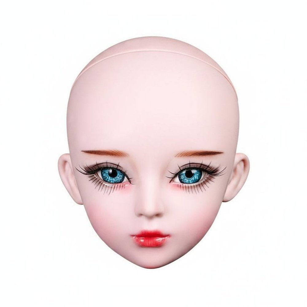 Amagogo Doll Figure Ball-Jointed Doll Articulated Body Collectible Customizable DIY Makeup Face-Up Practice Rubber Suitable for Gift Giving Artistic, Jiaojiao Makeup Head