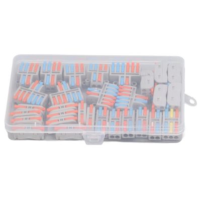 30Pcs Lever Wire Splice Connector Kit, 5 Types for 2812 AWG, Flame - Retardant ABS Housing with Tinned Copper Contacts, Quick Connect Electrical Terminal Block for Motors, Applian