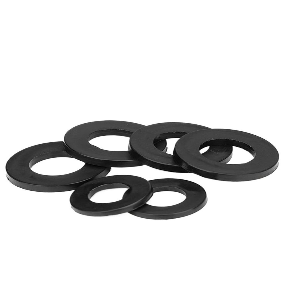 M2 M2.5 M3 M4 M5 M6 M8 M10 M12 M14 M16 M18 M20 Black Nylon Plastic Flat Washer Plane Spacer Insulation Seals Gasket Ring