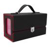LAISANIM Dual Window Card Box Portable Dice Holder PU Leather Card Storage Case 118x210x98mm - Magnetic Lock Protection, Ergonomic Design for Trading Games and Tabletop Accessories view 2
