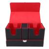 LAISANIM Dual Window Card Box Portable Dice Holder PU Leather Card Storage Case 118x210x98mm - Magnetic Lock Protection, Ergonomic Design for Trading Games and Tabletop Accessories view 3
