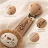 Personalized Pacifier Clip with Name Embroidered Cotton Paci Holder view 4