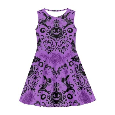 Youngerbaby Girls Sleeveless Halloween Dress Cute Spooky Themed Swing Dress