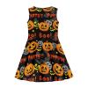 Youngerbaby Girls Halloween Pumpkin Swing Dress Sleeveless Holiday Outfits view 3