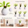ZZGSUS Mini Floral Vase Decor Set of 6, Miniature Flower Vase Ornaments for Desk Shelf Dollhouse, Tiny Faux Plant Accents for Micro Landscape, Car Dashboard, Home Office Decor view 3