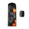jejeloiu 3D Block Kids Sleeping Bag for Girls Boys Abstract Geometric Warm Cool Weather Camping Sleeping Bags Black Orange Waterproof Hiking Indoor Outdoor Camping Gear with Compression Sack view 1