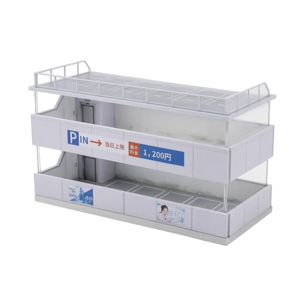 kowaku 1:64 Parking Building Model Realistic Parking Garage Model Openexterior Facility 3 Layer for Collectors, Hobbyists, Showcase, Shelf, Japanese Parking Garage Scene D
