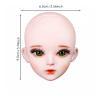 harayaa Doll Figure Moveable Articulation Human Proportion Makeup Practice Face-Up Interchangeable Head Parts Suitable for Artistic Collecting Display, Mengmeng Makeup Head view 2