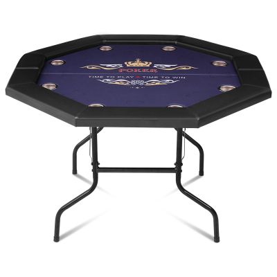 REAHOISY 48" Foldable Poker Table for 8 Players, Portable Texas Holdem
