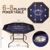 REAHOISY 48" Foldable Poker Table for 8 Players, Portable Texas Holdem view 2