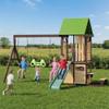 HOMMOW 7 in 1 Outdoor Wooden Swing Set for Kids 0.5-12 Years view 1