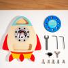 ZQsmgs Wooden Rocket Screw Driver Board Toy, Fine Motor Skill Toy view 2