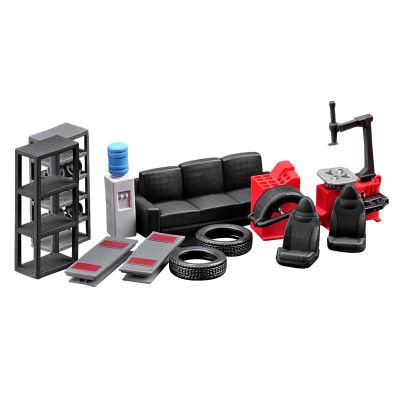 CAQYPVH 12 Pieces Miniature Repair Shop Set Tabletop Maintenance Accessories Realistic Scene Props for Model Car Collectors, Hobbyists, Shelf Displays