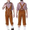 Boys Oktoberfest Costume, Lederhosen Gingham Shirt Lederhosen Shorts Traditional German Costume view 1