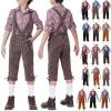 Boys Oktoberfest Costume, Lederhosen Gingham Shirt Lederhosen Shorts Traditional German Costume view 2