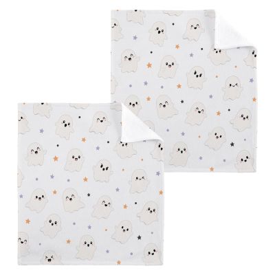 Gravopti Halloween Boo Baby Cotton Washcloths 6 Pack Cotton Newborn Wash Cloths, Super Soft Absorbent Baby Face Towels for Bathing, Feeding, Burping, Drooling, 12 x 12 Inch