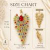 LUOZZY 4 Pcs Red Peacock Brooch Pin for Women Vintage Crystal Style view 2
