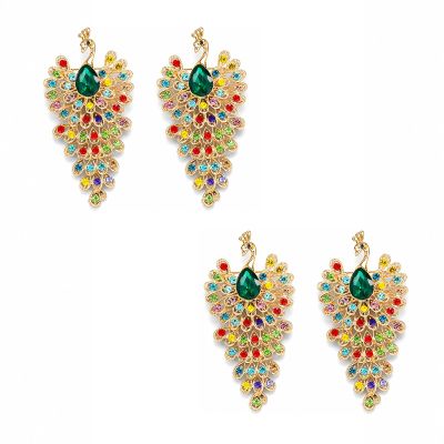 LUOZZY 4 Pcs Colorful Peacock Brooch Pin for Women Dress Coat Scarf Hat