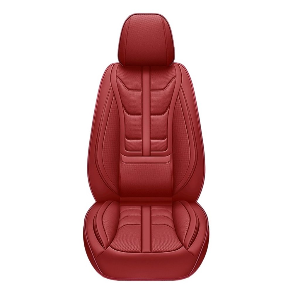 LYBCEOUF 1pc Car Seat Covers with Built-in Lumbar Support, PU Perforated, All-Season Universal Compatible for Most Cars