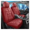 LYBCEOUF 1pc Car Seat Covers with Built-in Lumbar Support, PU Perforated, All-Season Universal Compatible for Most Cars view 3