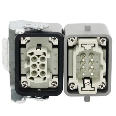 1pcs Rectangular Heavy Duty Connector 6 core Butt Type He-06 16A