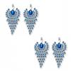 LUOZZY 4 Pcs Blue Peacock Brooch Pin for Women Vintage Crystal Lapel view 1