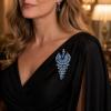 LUOZZY 4 Pcs Blue Peacock Brooch Pin for Women Vintage Crystal Lapel view 4