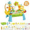 Nukinp Sand and Water Table, Fun Kids Water Table with Electric Recirculating Play Sink, Multi-Activity Center with Fishing & Slide for Boys Girls view 4