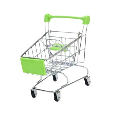 FytStycale Mini Shopping Cart Small Supermarket Cart Supermarket Handcart Trolley for Ages 3 and up , Green