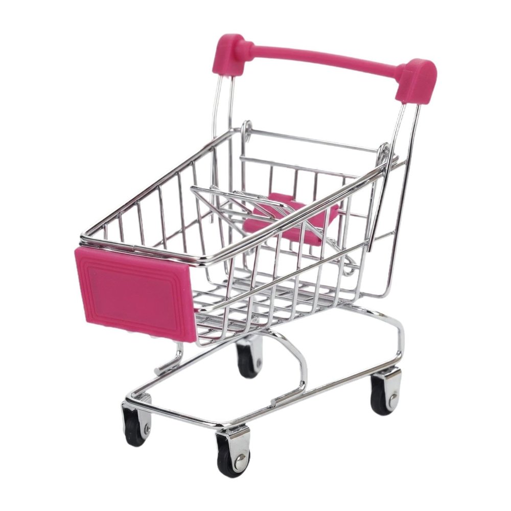 RCULWPLP Trolley, Grocery Cart, Fun Decoration, Small Toy for Children, Storage Toy for Girls and Boys, Rose Red