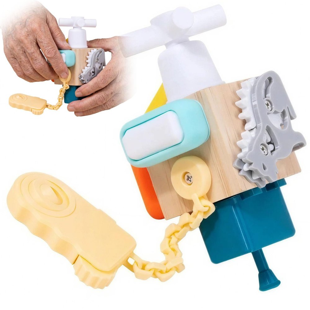 Senior Busy Activity Cube with Gears, Switches and Sensory Controls