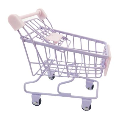 Almencla Mini Shopping Cart Early Educational Mart Utility Grocery Toy Iron Material Suitable for Children Office Desk Decoration Collectors, Purple