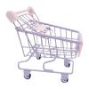 Almencla Mini Shopping Cart Early Educational Mart Utility Grocery Toy Iron Material Suitable for Children Office Desk Decoration Collectors, Purple view 1
