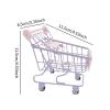 Almencla Mini Shopping Cart Early Educational Mart Utility Grocery Toy Iron Material Suitable for Children Office Desk Decoration Collectors, Purple view 2