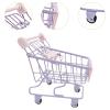 Almencla Mini Shopping Cart Early Educational Mart Utility Grocery Toy Iron Material Suitable for Children Office Desk Decoration Collectors, Purple view 3
