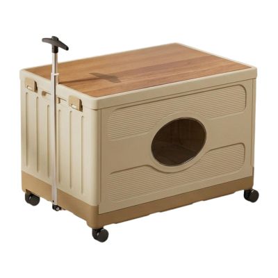 YWJLQH Rolling Cart with Lid with Handle Multifunctional Trunk Storage Bin Shopping Carts Storage Bins with Wheels for Toys File, Brown