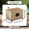 YWJLQH Rolling Cart with Lid with Handle Multifunctional Trunk Storage Bin Shopping Carts Storage Bins with Wheels for Toys File, Brown view 3