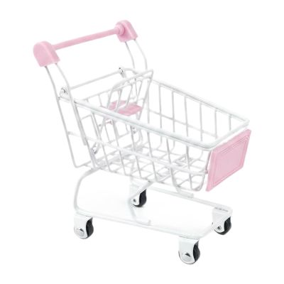 JCRBILW Shopping Trolley Trolley Supermarket Handcart Storage Option Toy, White