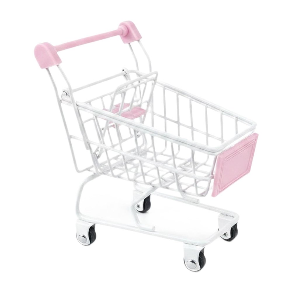 JCRBILW Shopping Trolley Trolley Supermarket Handcart Storage Option Toy, White