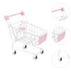 JCRBILW Shopping Trolley Trolley Supermarket Handcart Storage Option Toy, White view 3