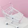 JCRBILW Shopping Trolley Trolley Supermarket Handcart Storage Option Toy, White view 4