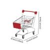 Gralara Mini Shopping Cart Utility Easy to Push Funny Miniature Small Supermarket Cart Supermarket Handcart Trolley for Kids Gift , Red view 2