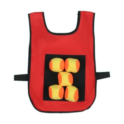 Chosertory Dodgeball Set with Soft Toy Balls and Target Ball Vest for Camping, red and Kids